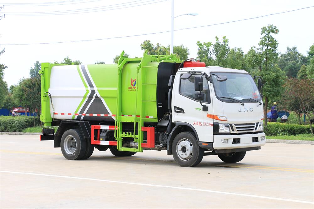 10方掛桶垃圾車-江淮10方側裝掛桶自裝式垃圾車廠家